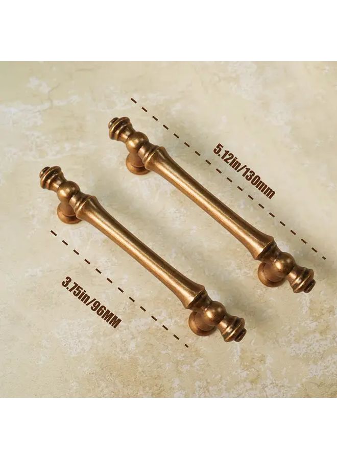 Antique Brass Zinc Alloy Cabinet Handles 96mm Hole Spacing Vintage Wardrobe Door Pulls 2pcs - Image 3